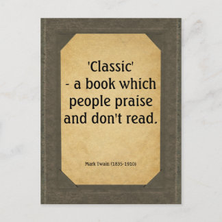 Carte Postale Mark Twain cite des livres