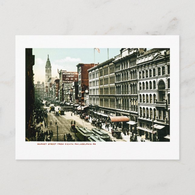 Carte Postale Market Street, Philadelphie, PA (Devant)