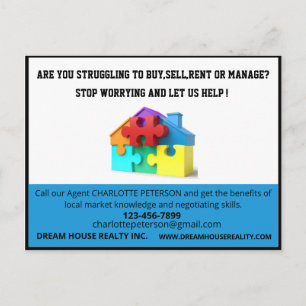 Carte Postale Marketing immobilier moderne par publipostage