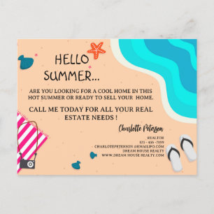 Carte Postale Marketing immobilier promotionnel créatif d'été 