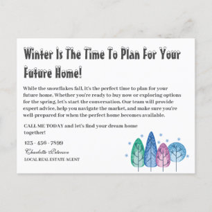 Carte Postale Marketing immobilier saisonnier hivernal personnal