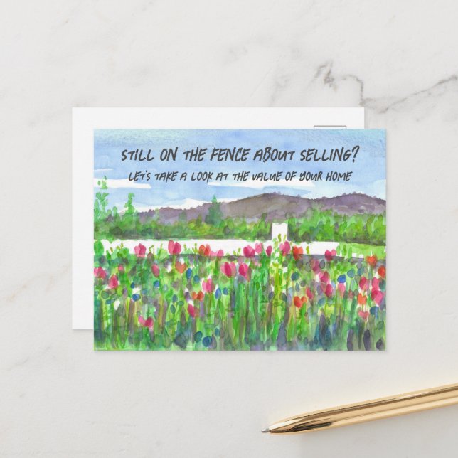 Carte Postale Marketing Immobilier Sur La Clôture Clients (Devant/Arrière en situation)