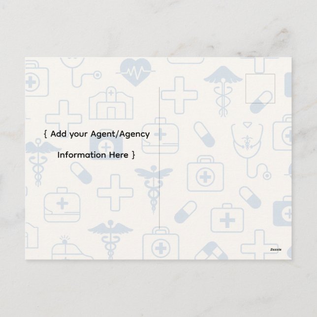 Carte postale marketing pour agent d'assurance agr (Dos)