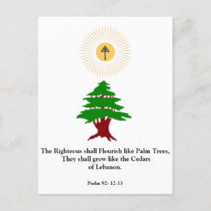 Carte postale maronite du cèdre du Liban Psaume 92
