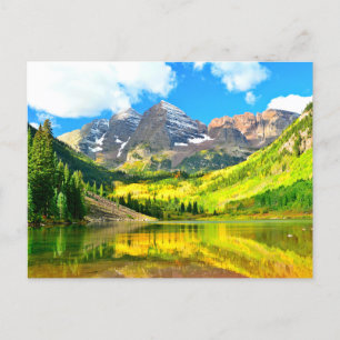 Carte Postale Maroon Bells, Aspen, Colorado Paysage d'été