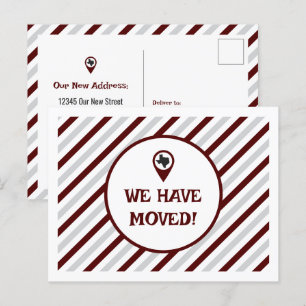 Carte Postale Maroon Nous Avons Déménagé Déménagement