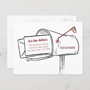 Carte Postale Maroon Nous Avons Déplacé La Boîte Aux Lettres En 