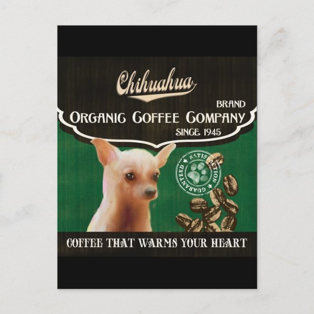 Carte Postale Marque Chihuahua - Société de café bio (Devant)