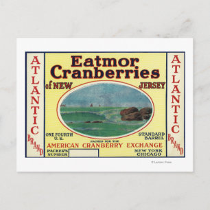 Carte Postale Marque Étiquette de la marque Atlantic Eatmor Cran