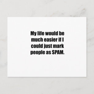 Carte Postale Marquer les gens comme des spams