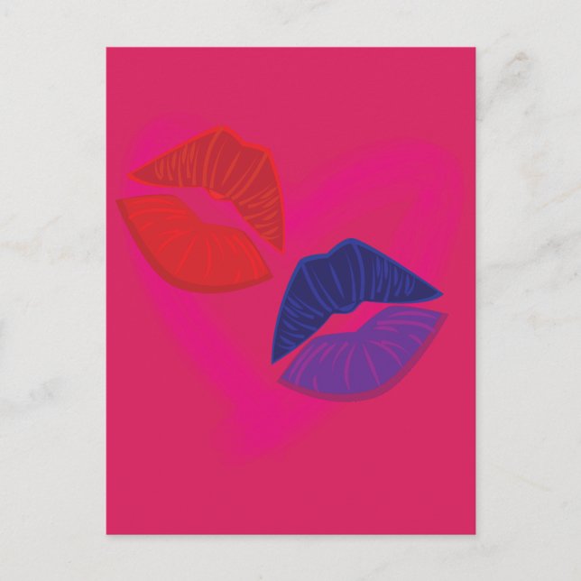 Carte Postale Marques de bisous (Devant)