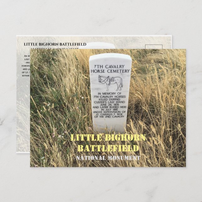 Carte Postale Marqueur d'enterrement des chevaux de cavalerie, L (Devant / Derrière)