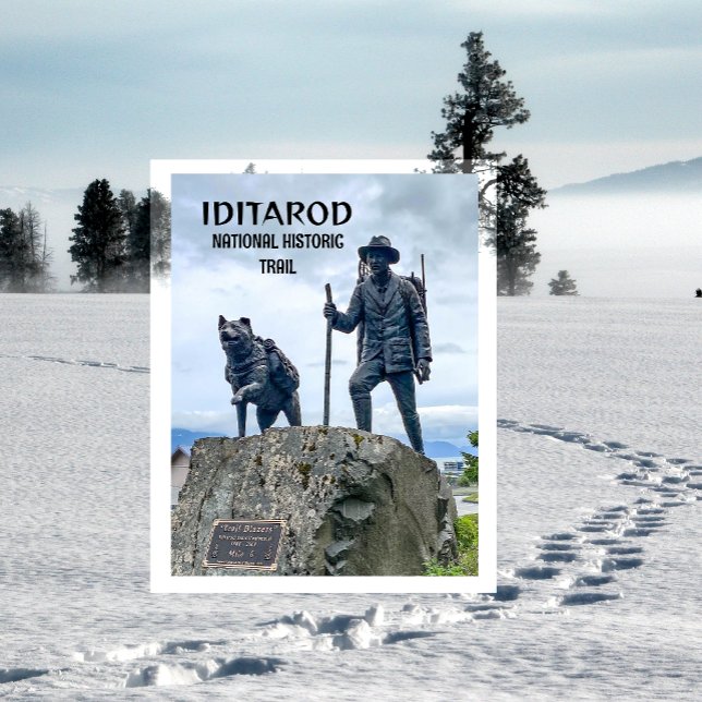 Carte Postale Marqueur du point zéro de l'Iditarod National Hist (Créateur téléchargé)