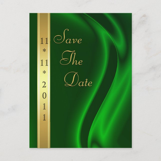 Carte postale Marquis Green Silk Gold Save The Dat (Devant)