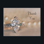 Carte Postale Marquise Diamond Engagement Ring Thank You<br><div class="desc">Send a warm message of gratitude and appreciation after your engagement party,  bridal shower or marriage with the elegant Marquise Diamond Ring Thank You Note Postcard. This classy custom nuptial thank you postcard features a digitally painted photograph of a marquise cut diamond engagement ring and white pearl necklace.</div>