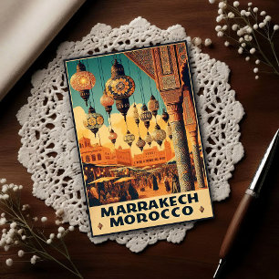 Carte Postale Marrakech Maroc Marché Vintage Voyage