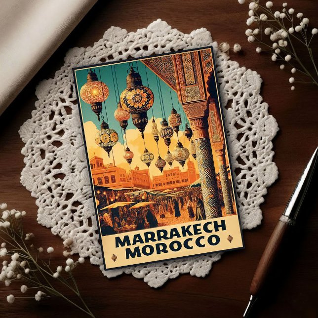 Carte Postale Marrakech Maroc Marché Vintage Voyage  (Créateur téléchargé)