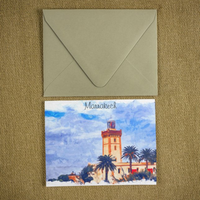 Carte Postale Marrakech Maroc Mosquée Voyage (morocco marrakech travel postcard)