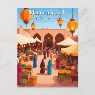 Carte Postale Marrakech Maroc Souk marocain et voyage sur le mar