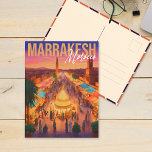 Carte Postale Marrakech Maroc Tourisme Souvenir<br><div class="desc">Marrakech Maroc Marché Vintage voyage Souvenirs Design. Ce design est un marché de Marrakech au Maroc qui représente la culture marocaine. Un cadeau idéal pour les amateurs de voyage et de tourisme dans le monde.</div>