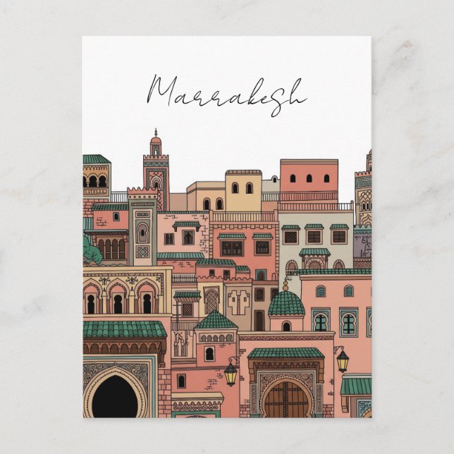 Carte Postale Marrakech Maroc Travel (Devant)