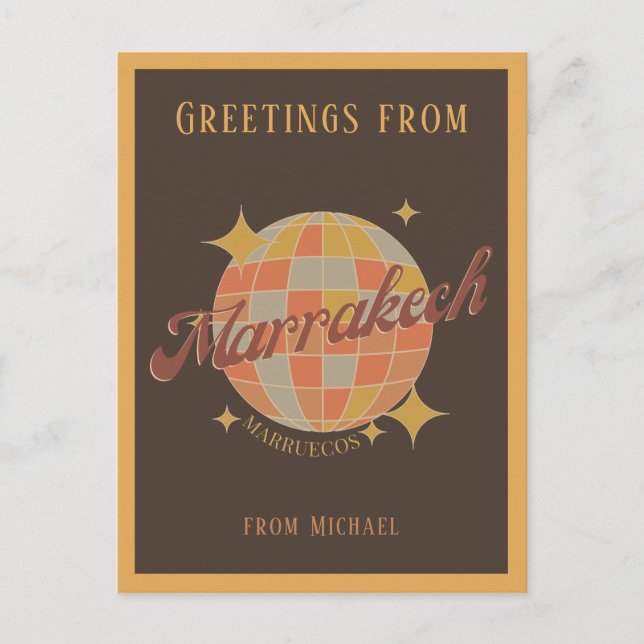 Carte postale Marrakech Maroc Vintage Retro (Devant)