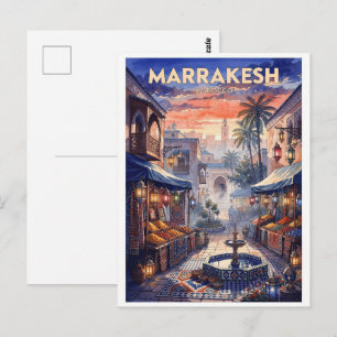 Carte Postale Marrakech Maroc Voyage Rétro