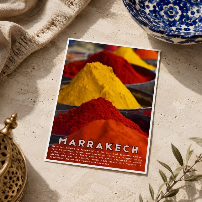 Carte Postale Marrakech marocain coloré Medina Épices (Marrakech Postcards. )