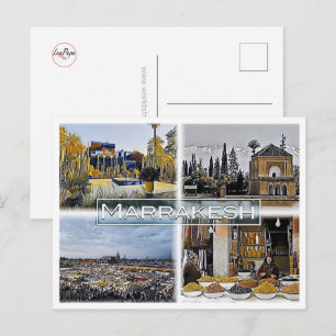 Carte Postale Marrakech - Marocco - Mosaïque -