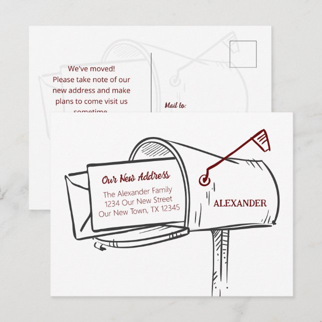 Carte Postale Marron Boîte aux lettres en détresse Nous avons dé (Devant / Derrière)