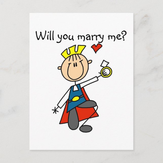Carte Postale Marry Me Mariage Proposition Tshirts et cadeaux (Devant)