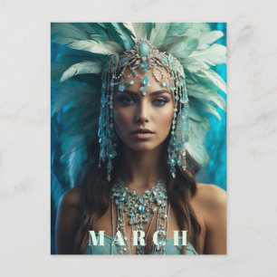 Carte Postale *~* MARS AP53 AQUAMARINE Boho Headdress
