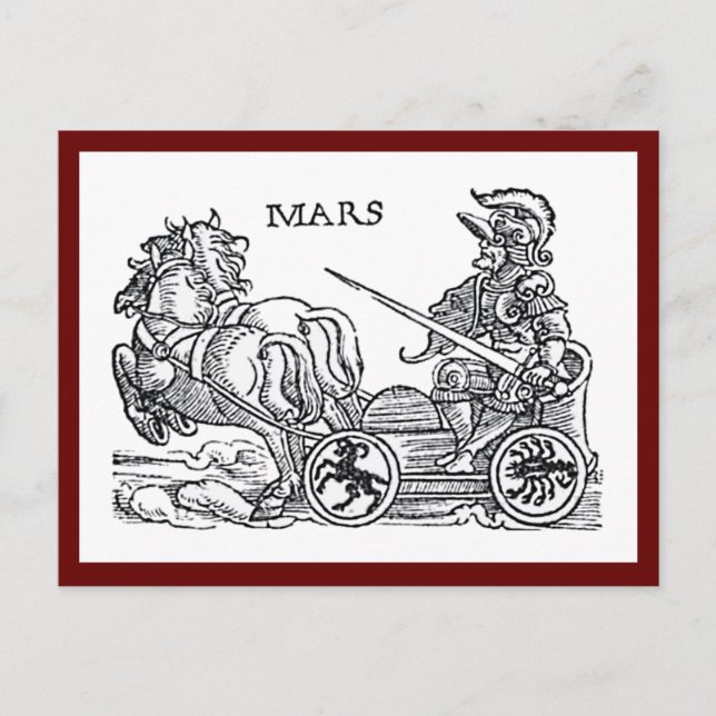 Carte Postale Mars Ares Dieu de la guerre Greco Roman Chariot De (Devant)