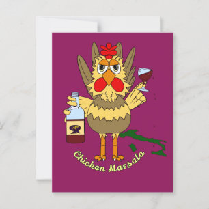 Carte Postale Marsala de poulet ~ Drôle poulet