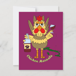 Carte Postale Marsala de poulet ~ Drôle poulet