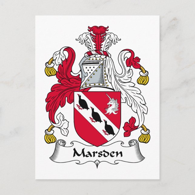 Carte Postale Marsden Family Crest (Devant)