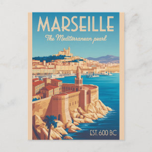 Carte Postale Marseille France Cité Rétro Style Voyage