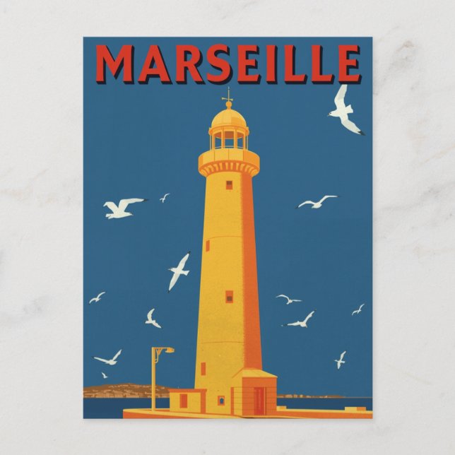 Carte Postale Marseille Lighthouse French Riviera Travel (Devant)