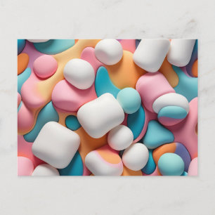 Carte Postale Marshmallows Abstraits colorés