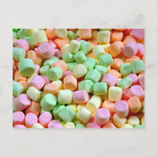 Carte Postale Marshmallows colorés