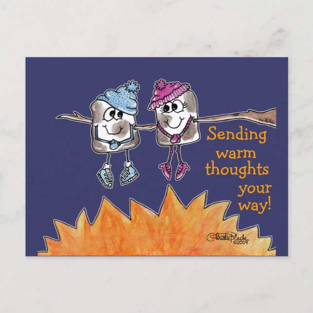 Carte Postale Marshmallows grillés (Devant)