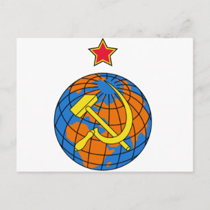 Carte Postale Marteau & faucille et Terre soviétiques