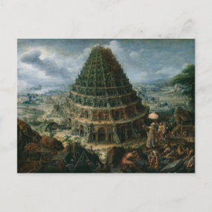 Carte Postale Marten van Valckenborch - La Tour de Babel