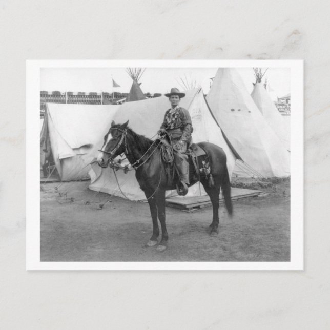Carte Postale Martha Canary "Calamity Jane" à cheval (Devant)