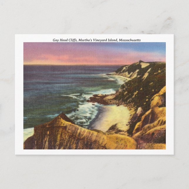 Carte Postale Martha's Vineyard Gay Head Cliffs Vintage (Devant)