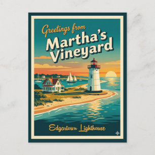 Carte Postale Martha's Vineyard MA, phare d'Edgartown