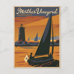 Carte Postale Martha's Vineyard, MA - Voilier