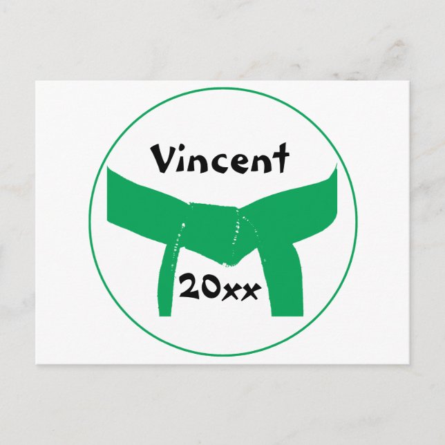 Carte Postale Martial Arts Green Belt (Devant)