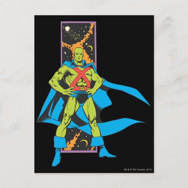 Carte Postale Martian Manhunter & Space Backdrop (Devant)