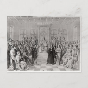 Carte Postale Martin Luther devant Charles V